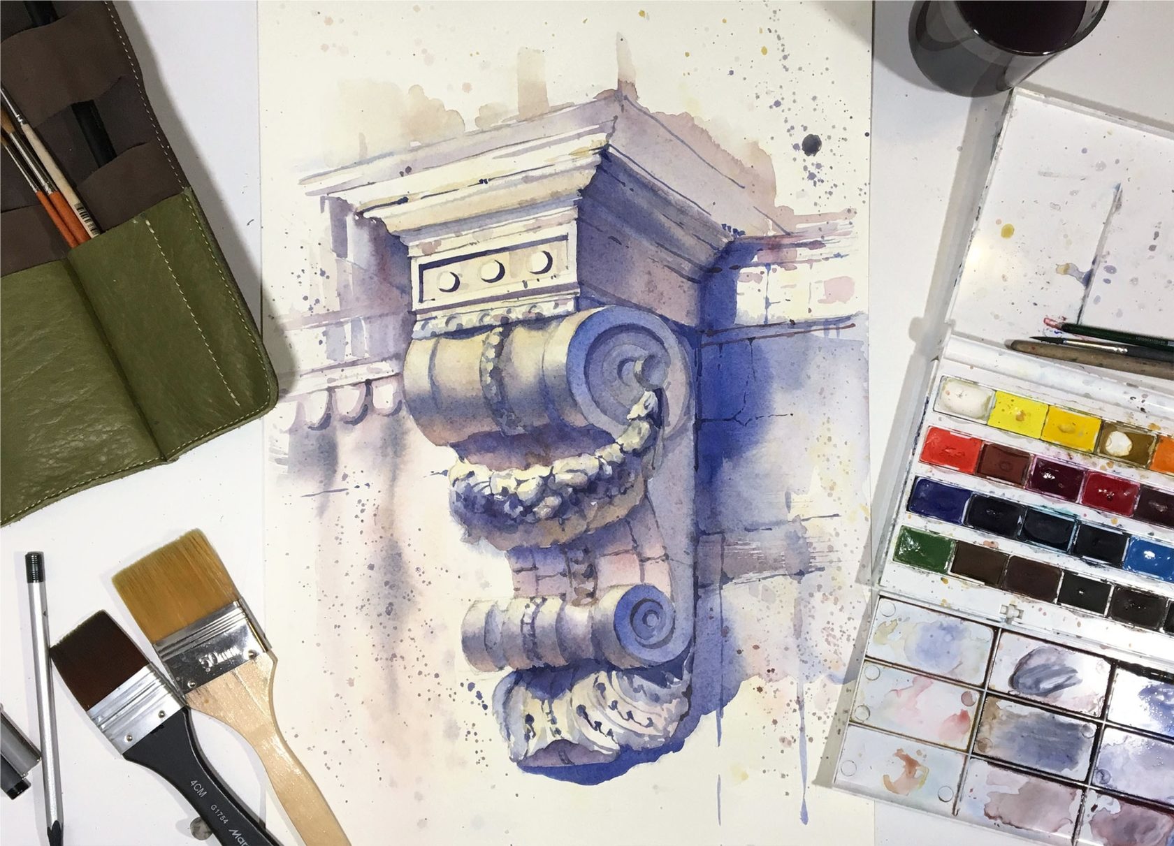 Скетчинг акварелью Архитектурная деталь - Куцаева _0.jpg